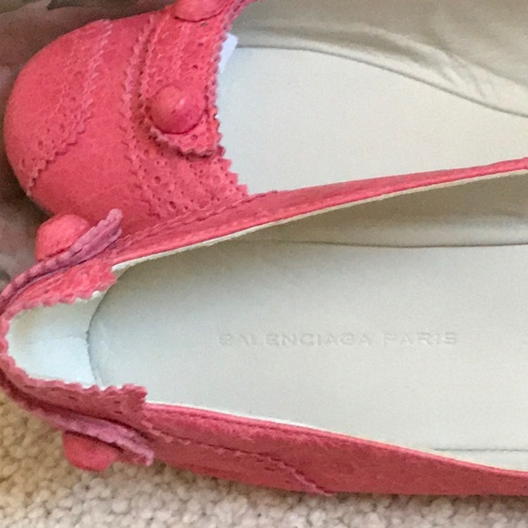 BALENCIAGA BALLERINA FLAT SHOE LIPSTICK PINK ALL LEATHER NEW CONDITION SZ 38 - Picture 7 of 8